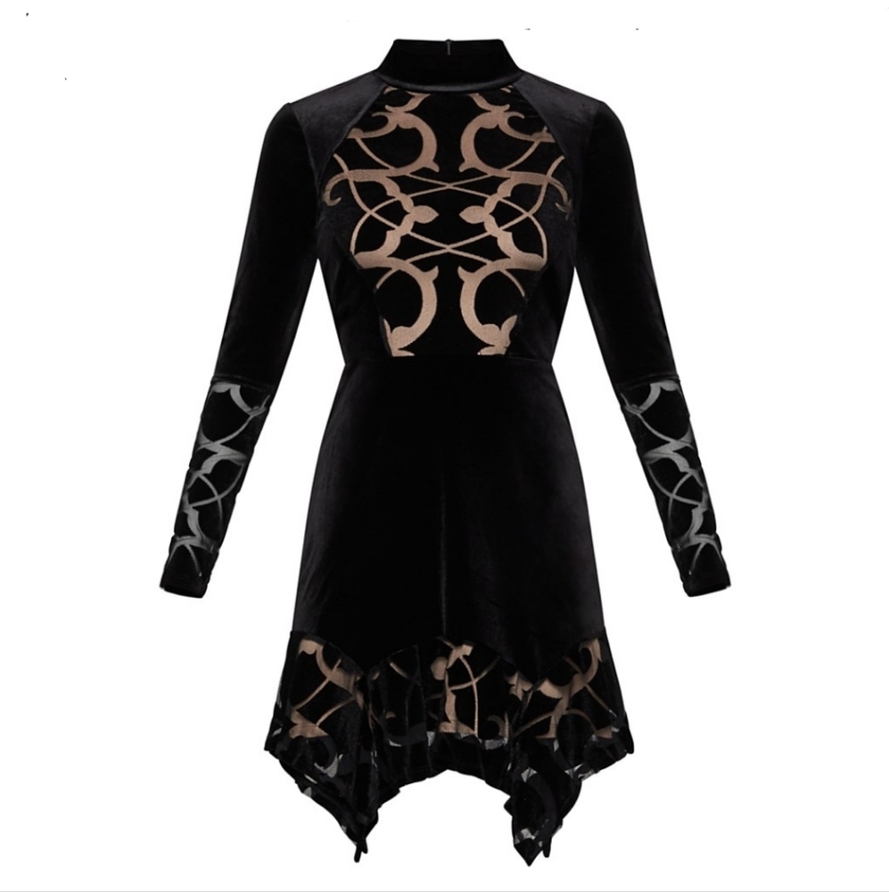 NWT BCBGMAXAZRIA Ornate Velvet Dress